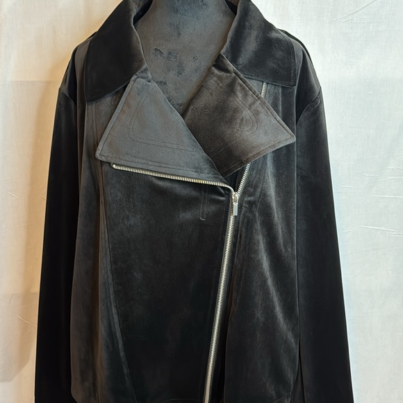 NWT Lauren Conrad Black Suede Moto Jacket in Size 3X, 0X - Picture 5 of 16